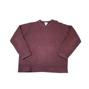 LL Bean Mens 100% Lambs Wool Knit Grandpa Sweater Crew Neck Size L ID509750